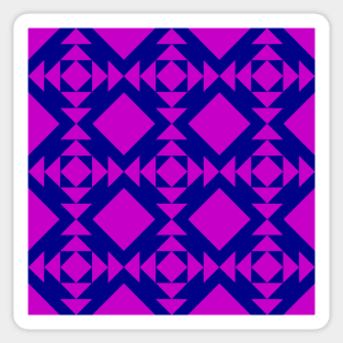 Fuchsia and Navy Illinois Patchwork Pattern Sticker